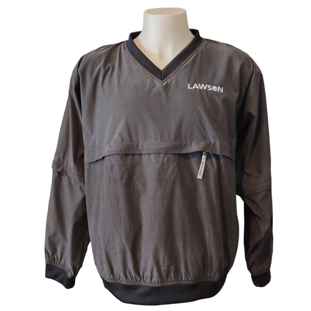 Weatherproof Golf Jacket Men's Large Packable Pullover Removable Sleeve's Gray